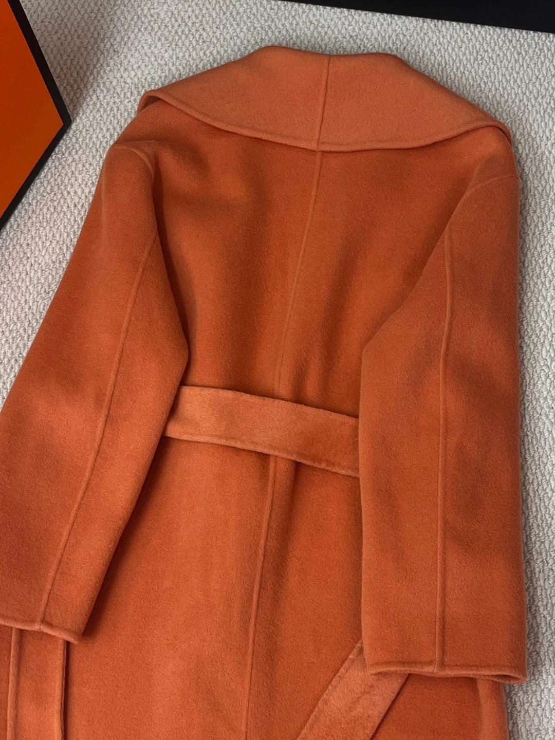 HERMES 25S LAPEL-COLLAR CASHMERE COAT 208