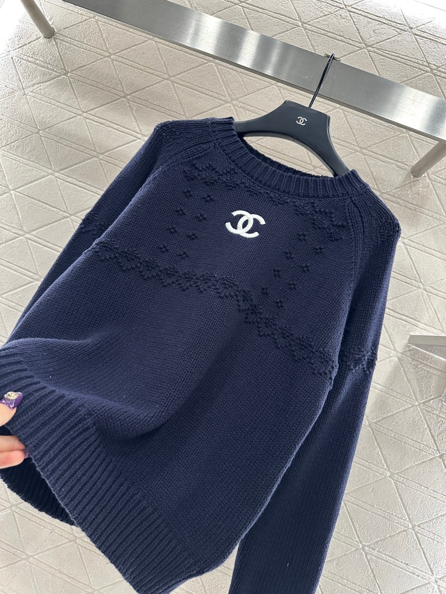 CHANEL 25S EMBROIDERED CROCHET SWEATER 348