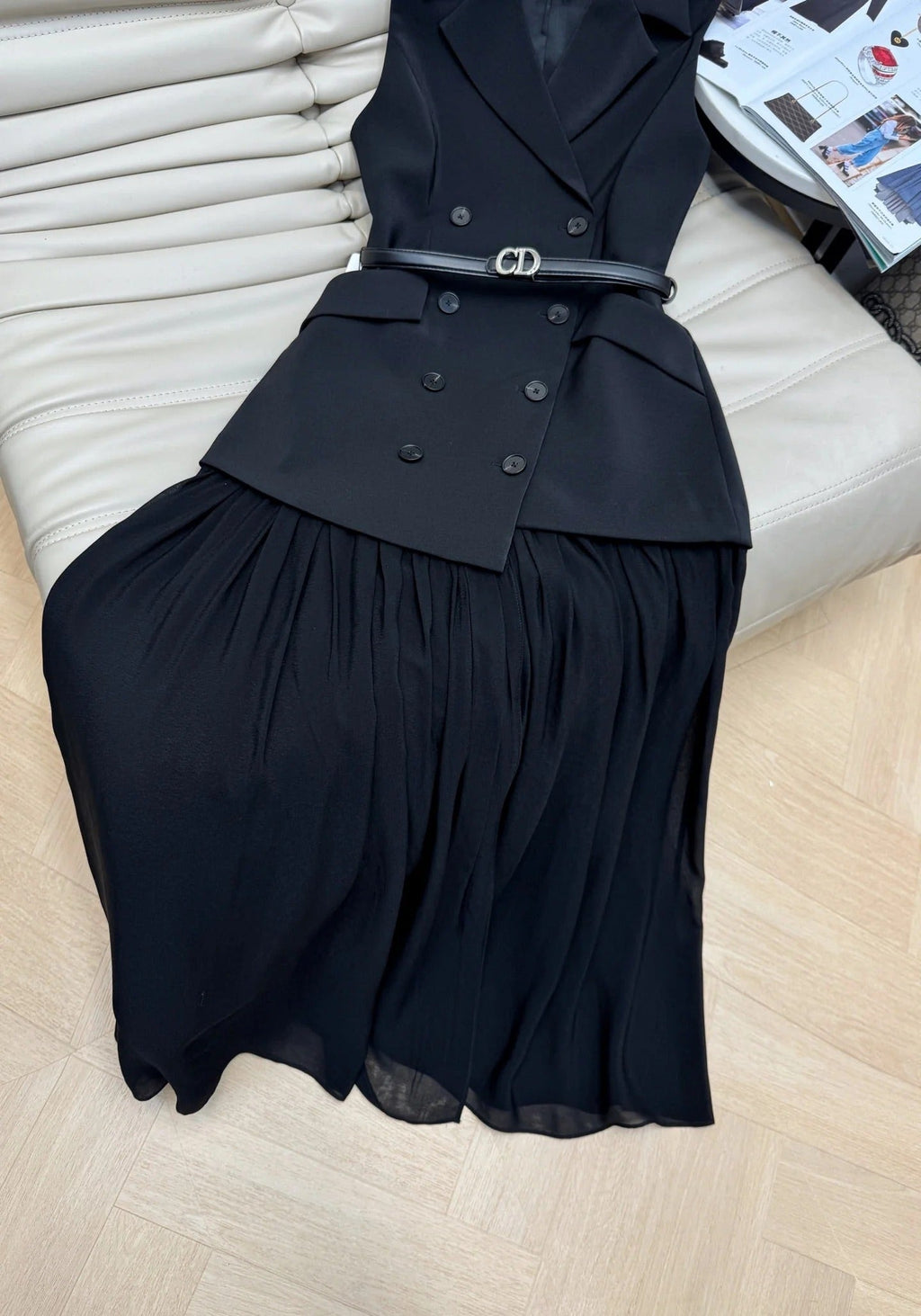 DIOR 25S TWO-PIECE V-NECK BLAZER DRESS 472