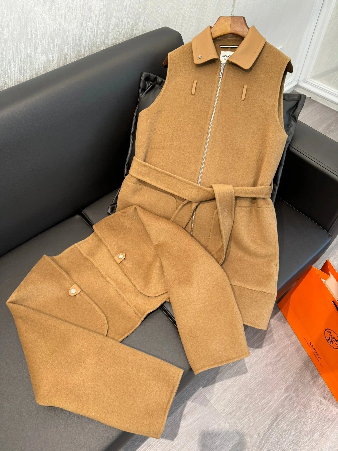 HERMES 25S MID-LENGTH CASHMERE COAT 285