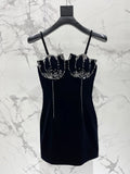YSL 25S VELVET RHINESTONE DRESS STYLE 179