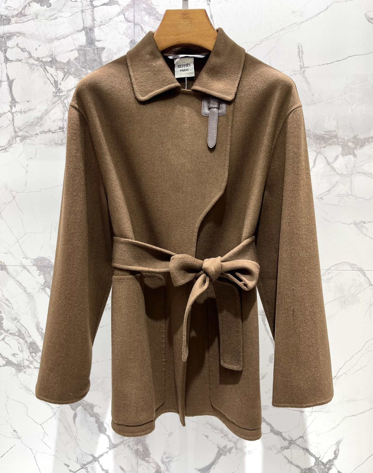HERMES 25S MID-LENGTH CASHMERE COAT 286