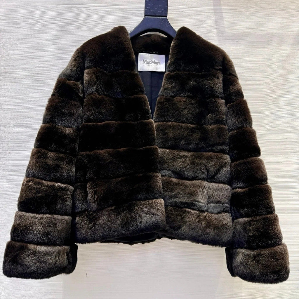 MAX MARA 25S V-NECK FUR COAT 156