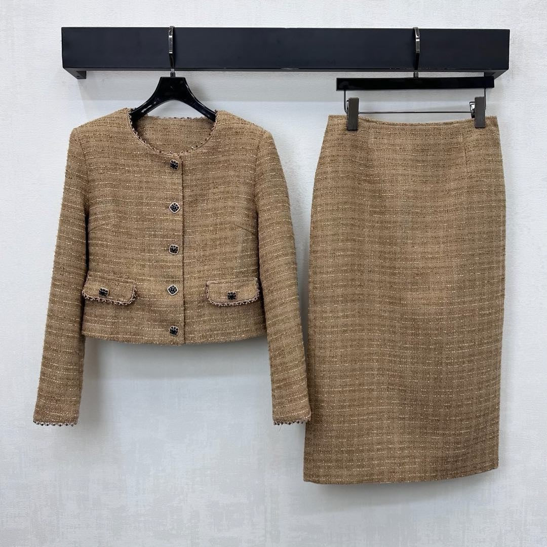 CHANEL 25S BEADED TWEED DRESS SET 307