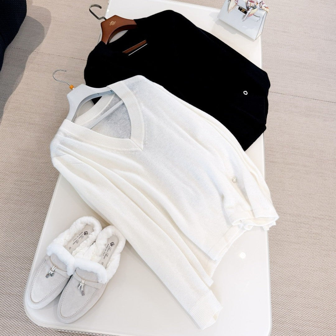 HERMES 25S V-NECK PULLOVER SWEATER 307