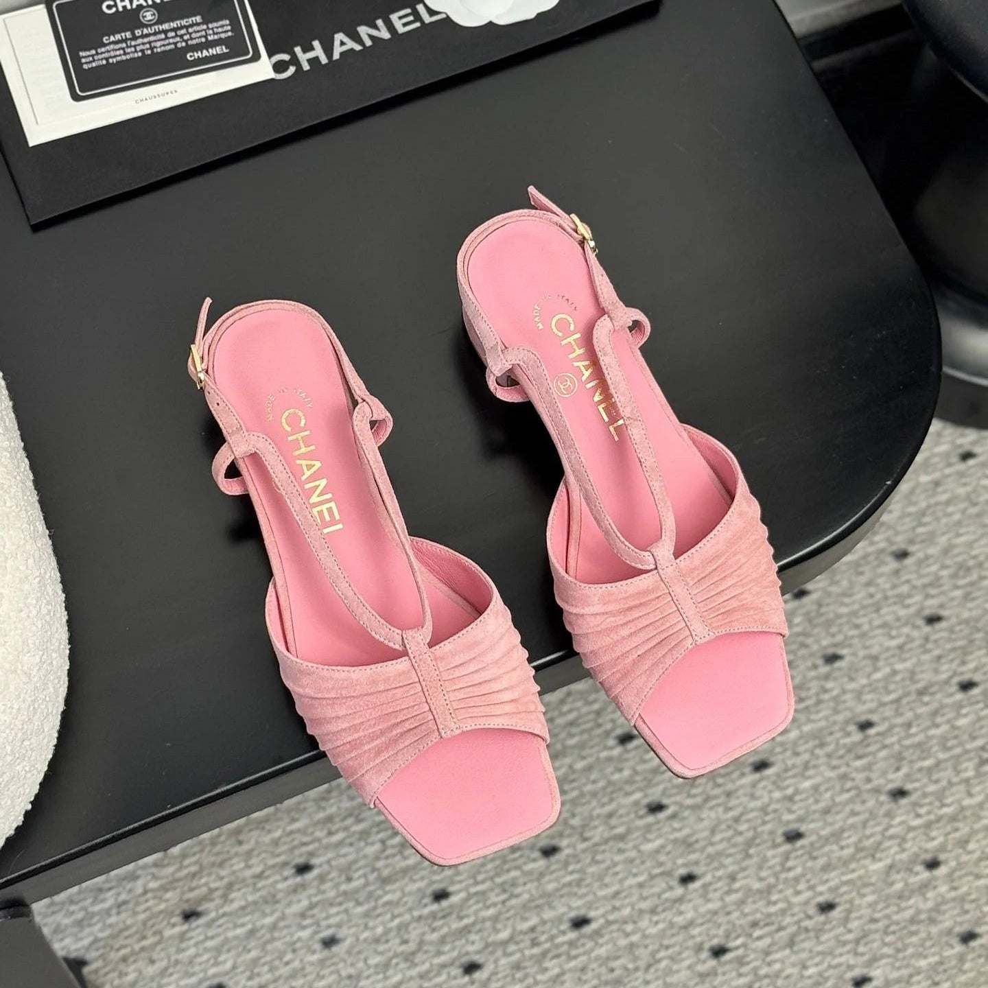 CC HIGH HEELS IN PINK QUILTED SUEDE