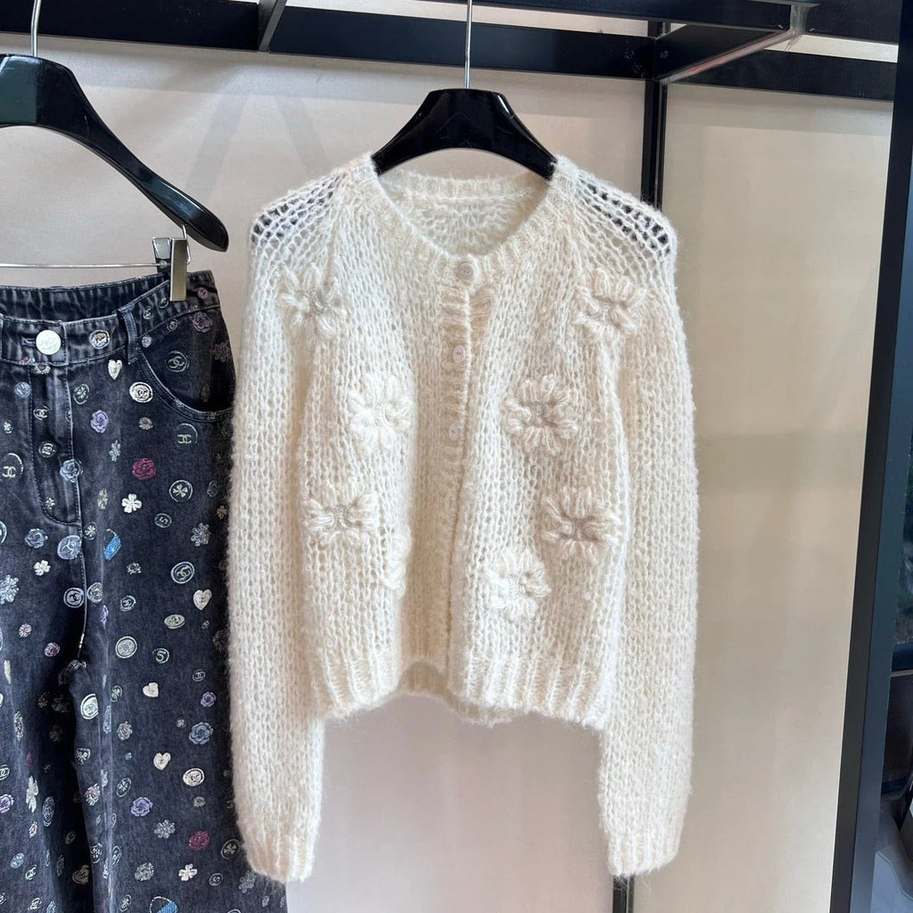 CELINE 25S CROCHET SLEEVE KNIT JACKET 0085