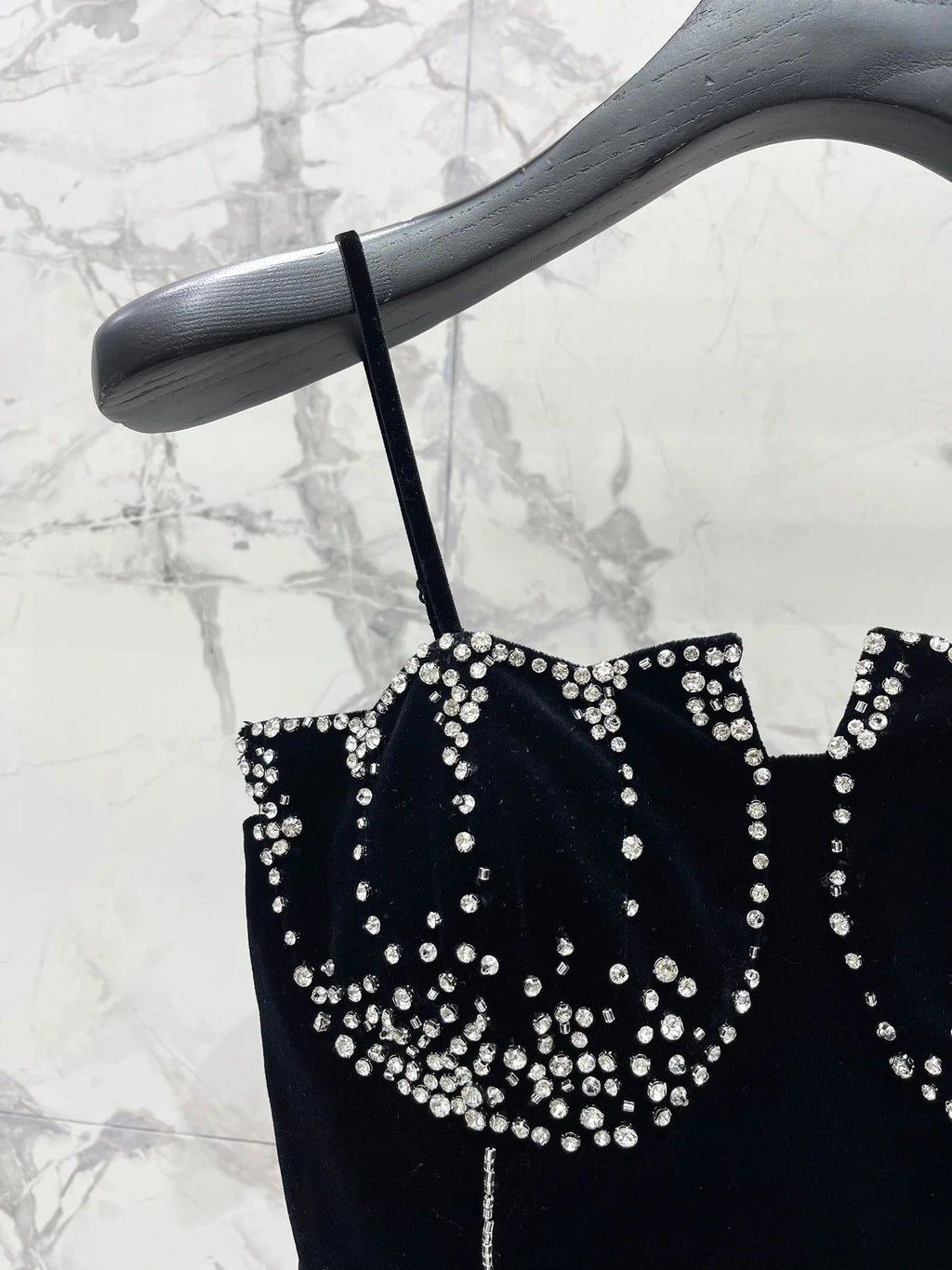 YSL 25S VELVET RHINESTONE DRESS STYLE 179