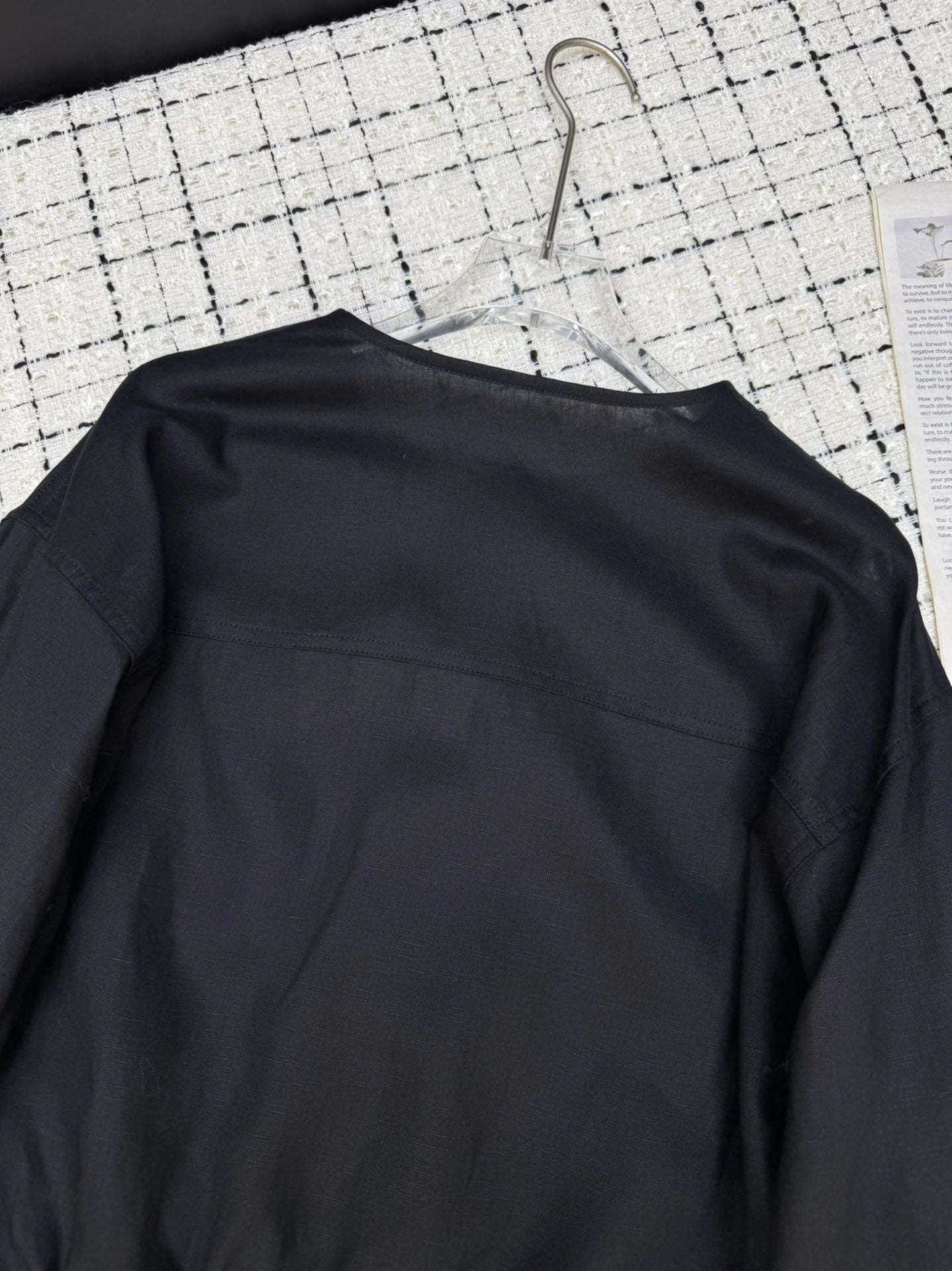 PRADA 25S LIGHTWEIGHT ROUND-NECK LINEN JACKET 368