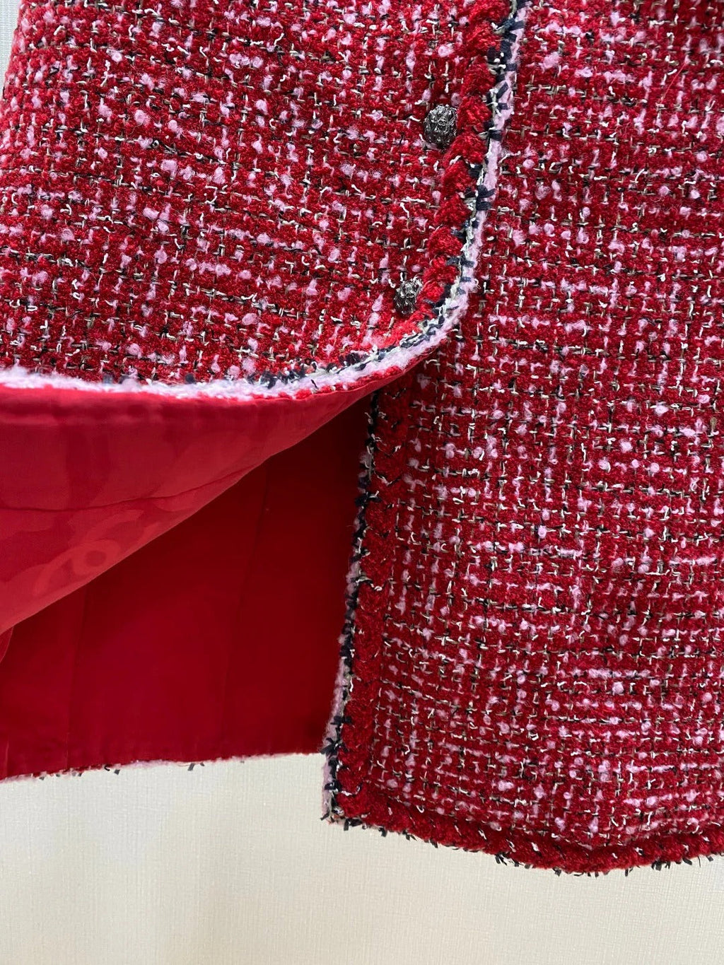 CHANEL 25S RED TWEED FOUR-POCKET SKIRT 314