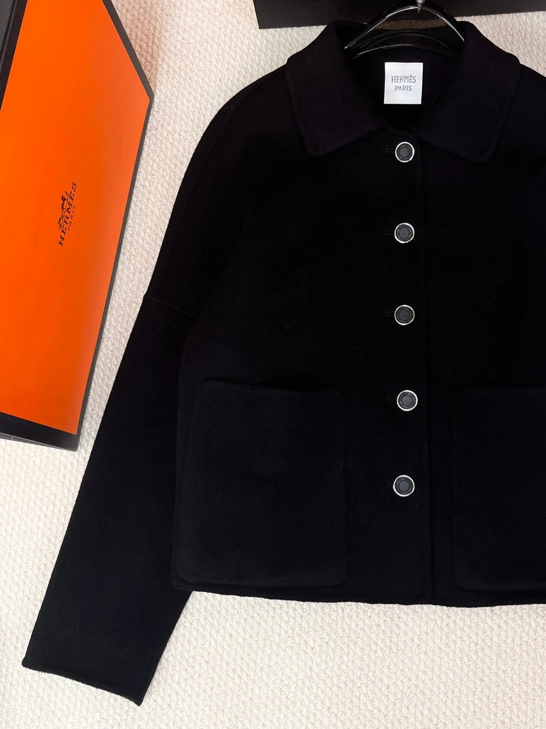 HERMES 25S SHORT CASHMERE COAT 211