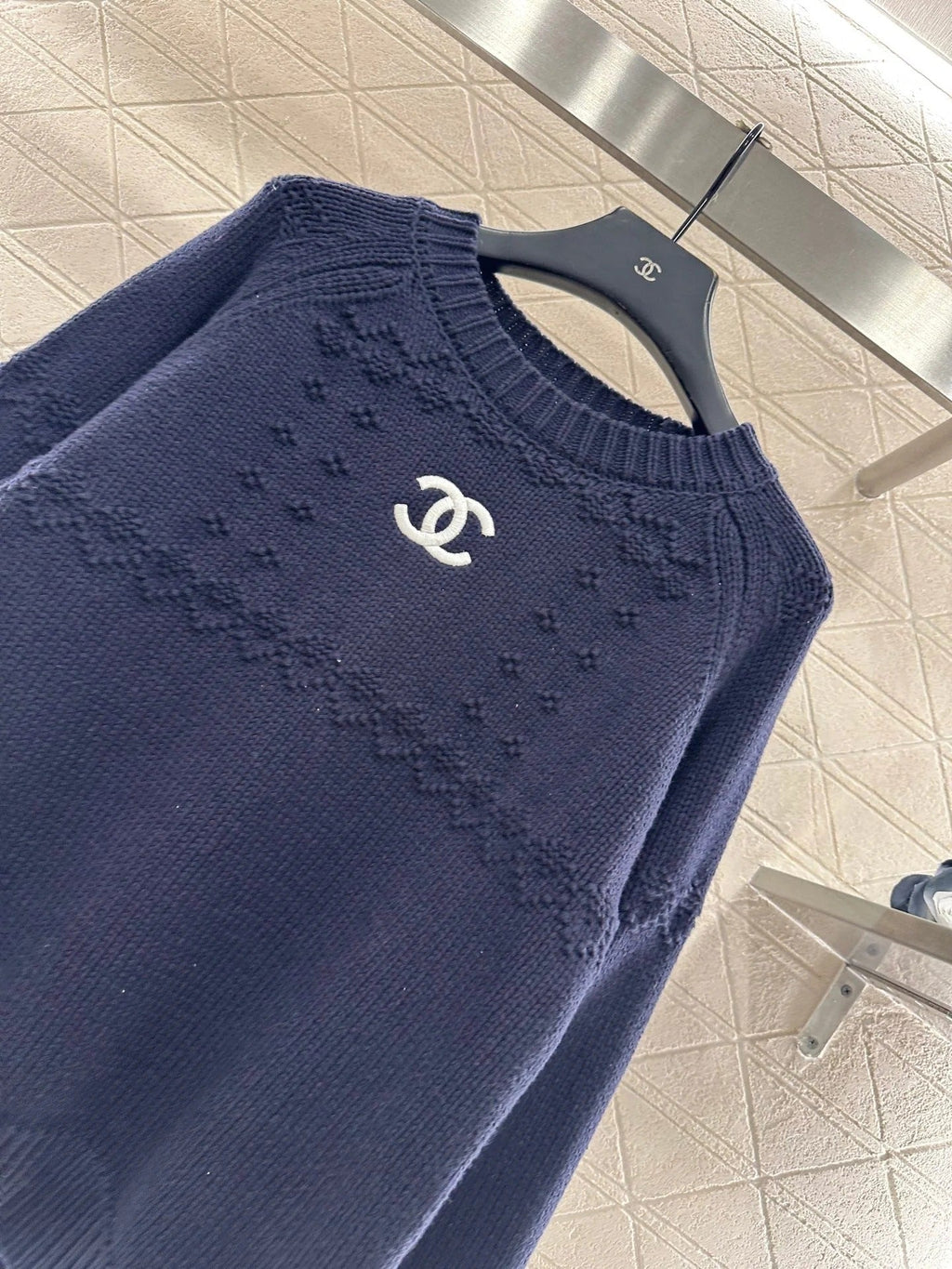 CHANEL 25S EMBROIDERED CROCHET SWEATER 348