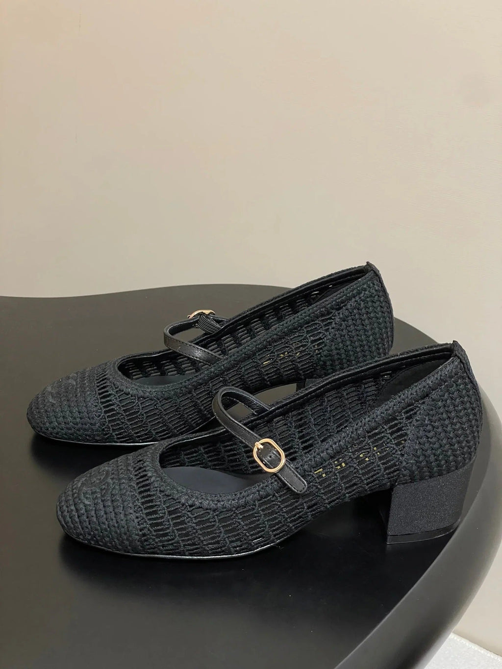 HIGH BALLET MARY JANE 50MM IN BLACK RAFFIA