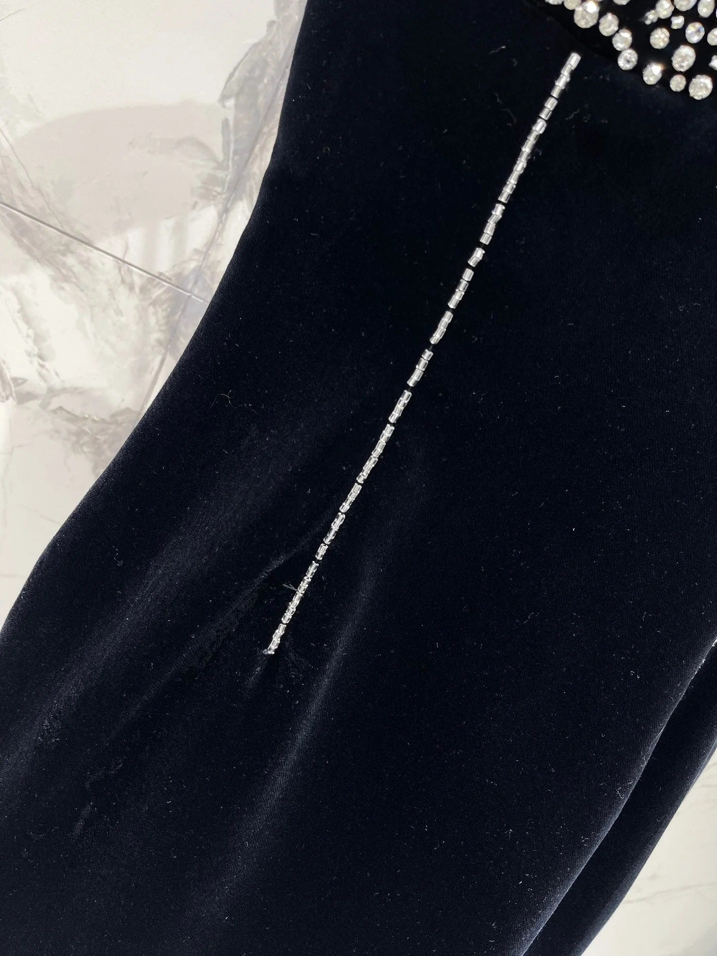 YSL 25S VELVET RHINESTONE DRESS STYLE 179