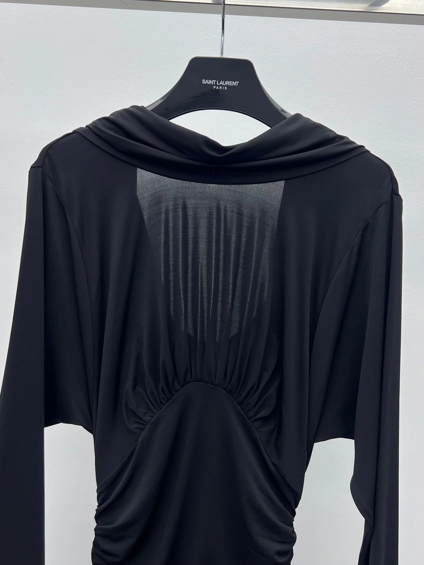 YSL 25S RUFFLED LONG-SLEEVE DRESS STYLE 131