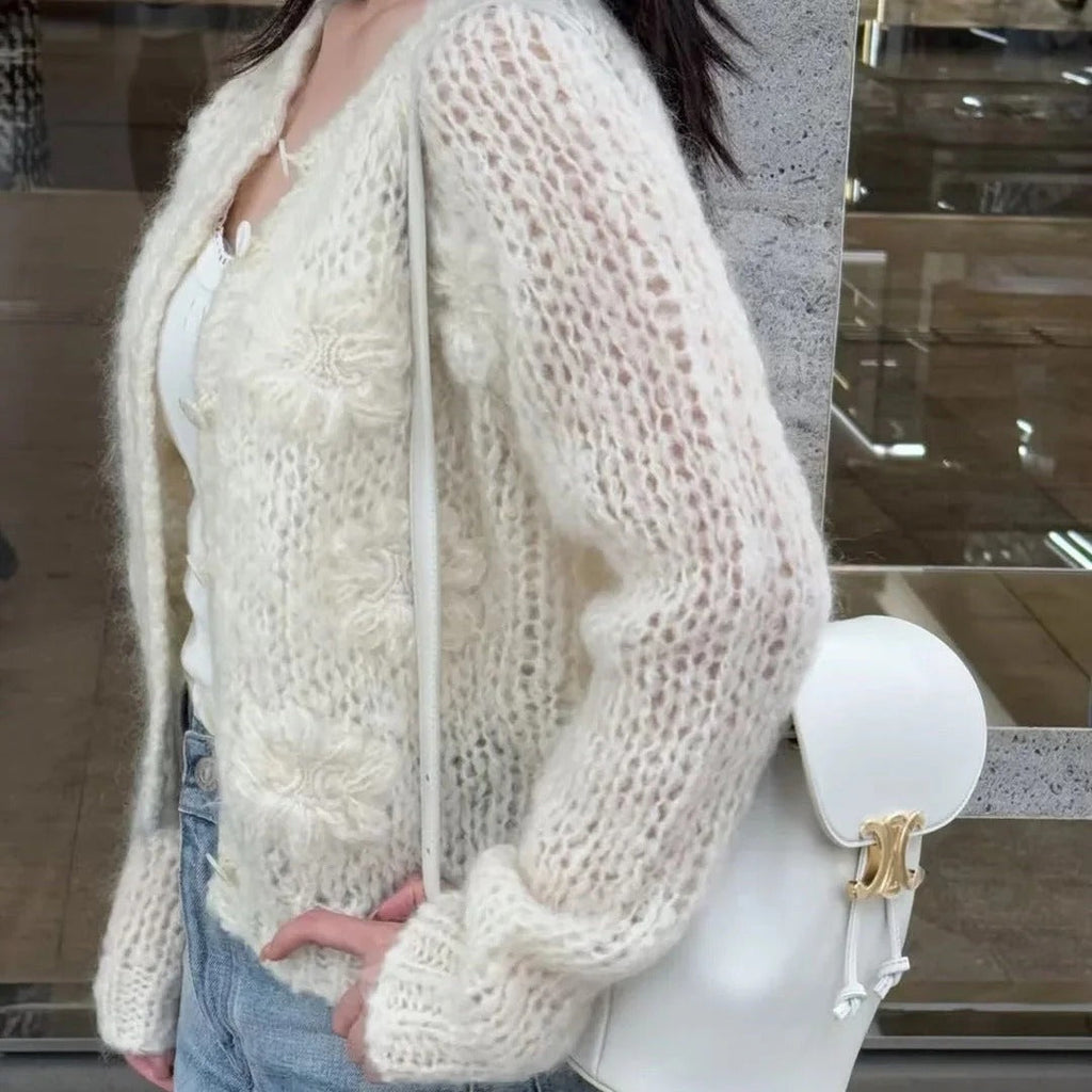 CELINE 25S CROCHET SLEEVE KNIT JACKET 0085