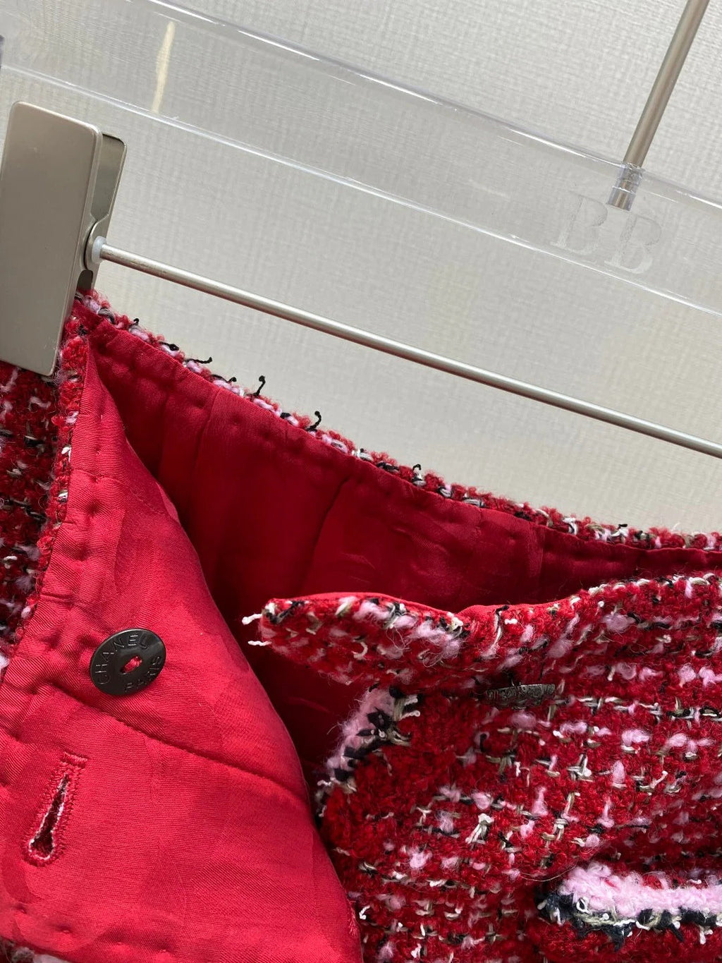 CHANEL 25S RED TWEED FOUR-POCKET SKIRT 314