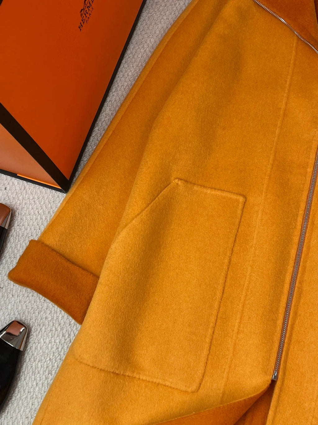 HERMES 25S REVERSIBLE LONG CASHMERE COAT 244