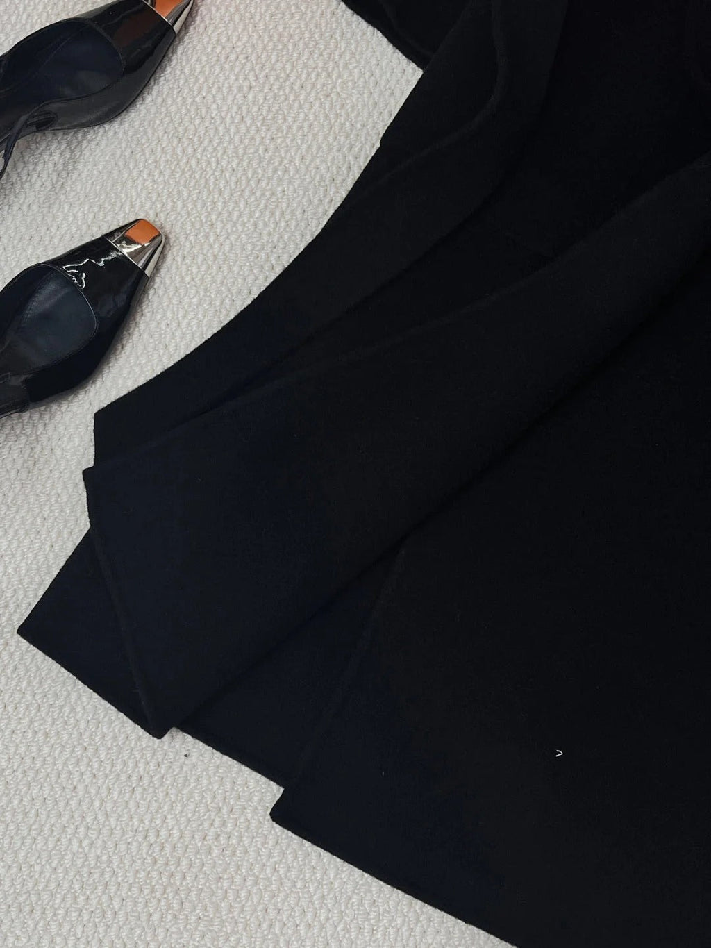 HERMES 25S LAPEL-COLLAR CASHMERE COAT 210