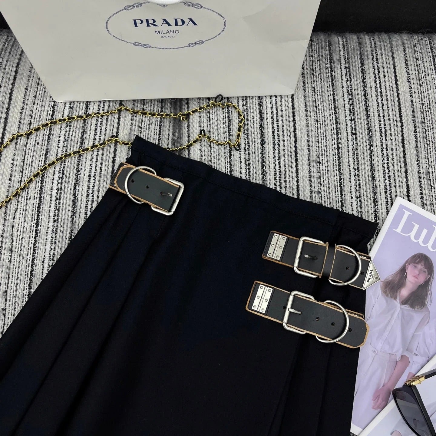 PRADA 25S PLEATED MINI SKIRT 345