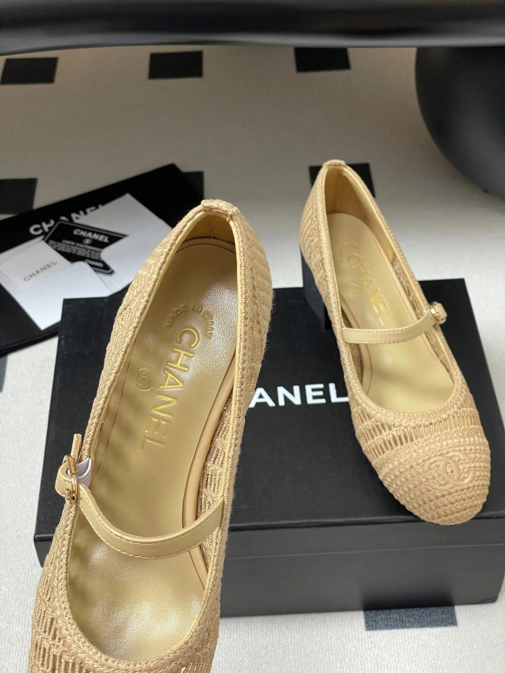 HIGH BALLET MARY JANE 50MM IN NATURAL BEIGE RAFFIA